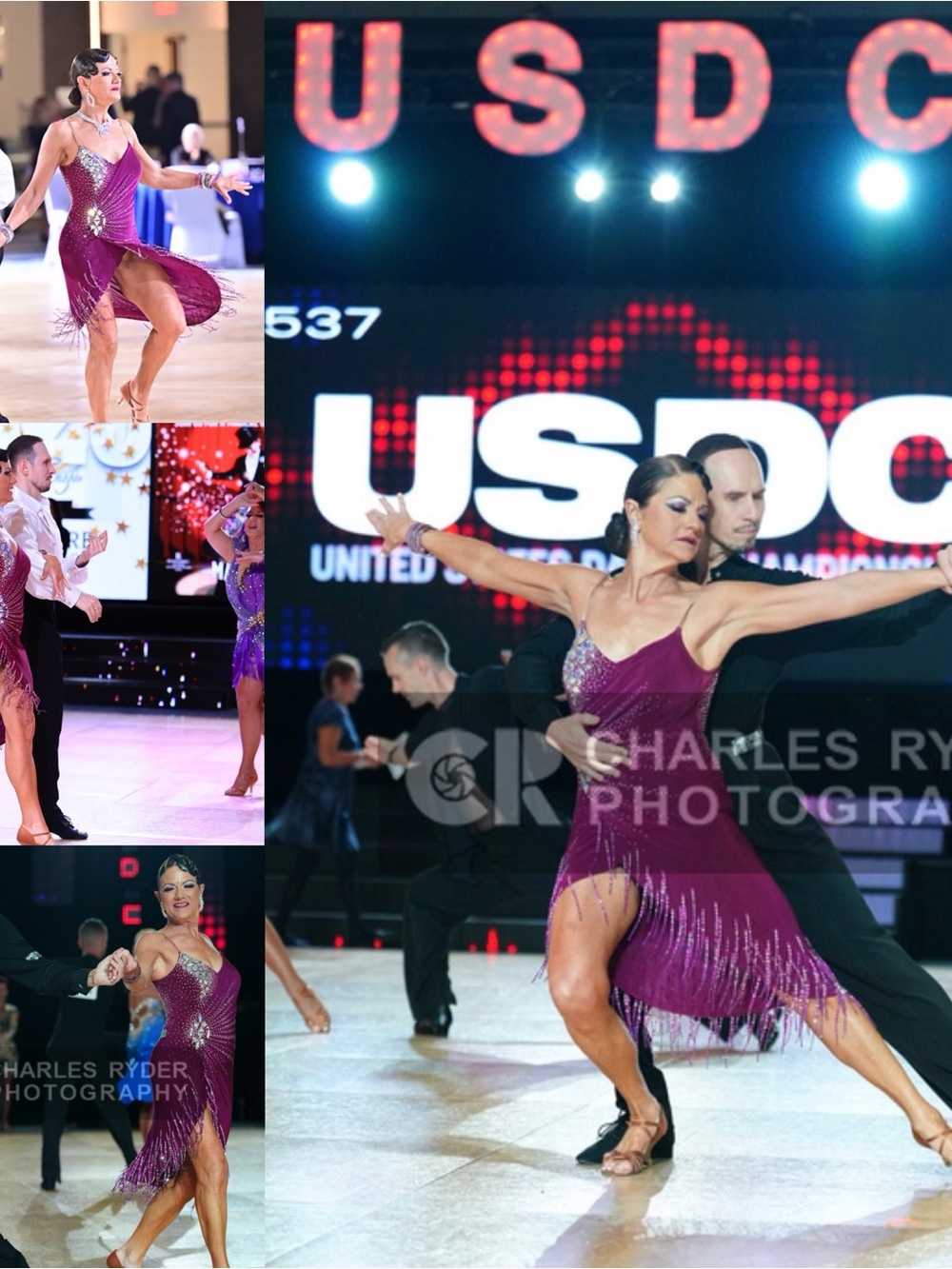 Ballroom Latin/rhythm dress. Loaded with Swarovski crystals. Size small/medium